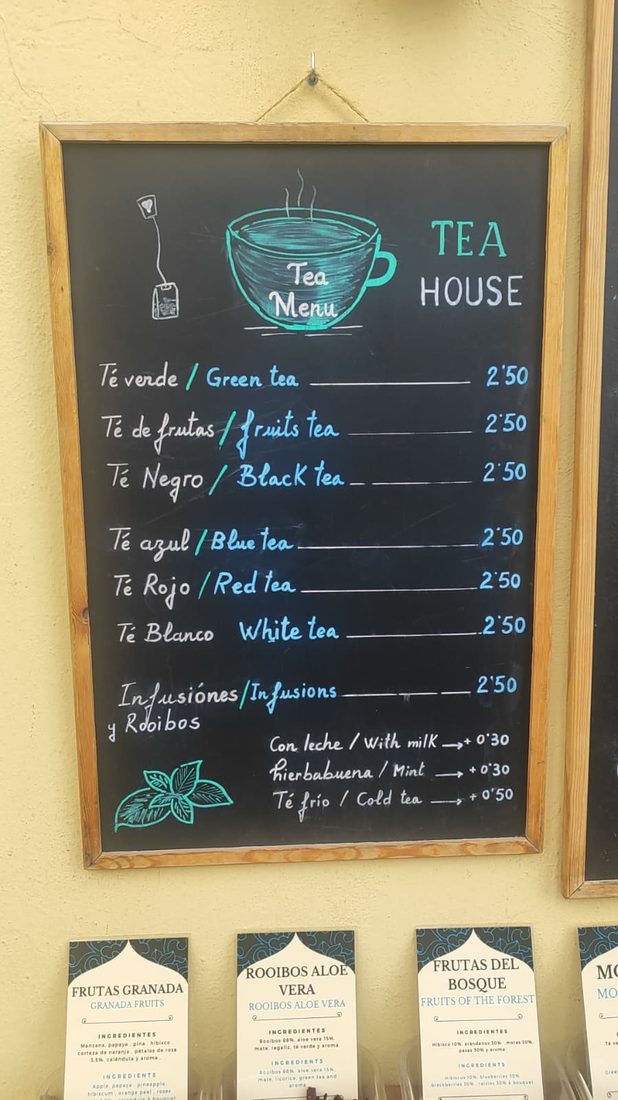 Tea Menu chalkboard