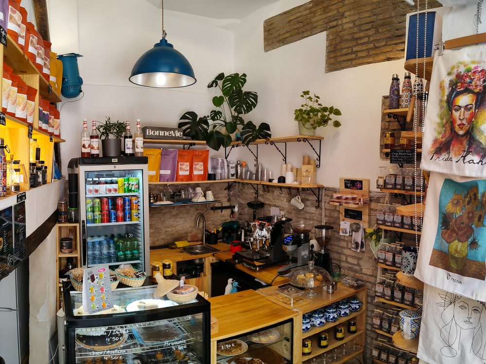 Cozy interior of the cafe